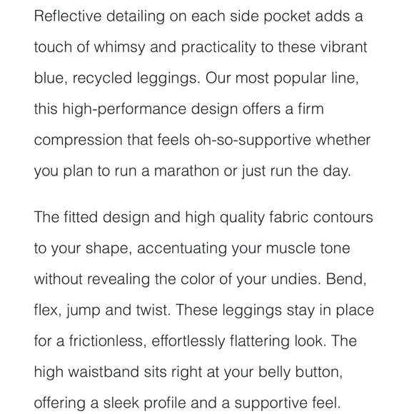 Zyia Blue Reflective Pocket Leggings, Zyia, Size 6-8 - Picture 14 of 15